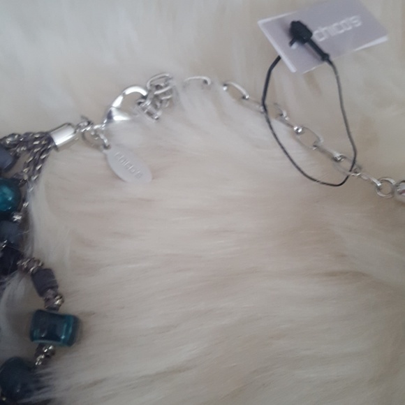 Chicos Beaded Anne Teal Necklace - Picture 3 of 5